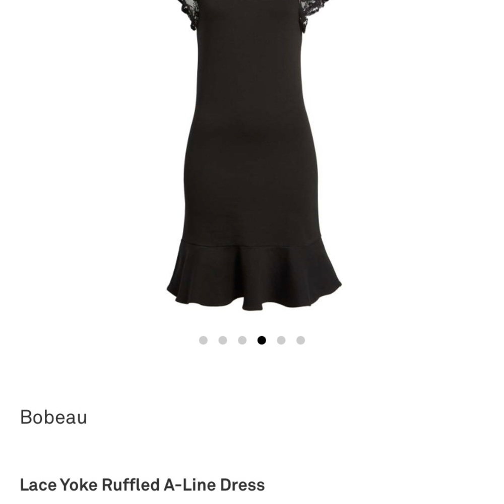 Bobeau Lace Yoke Ruffled A-like Dress NWT